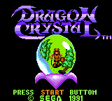 Dragon Crystal title screen for Sega Game Gear